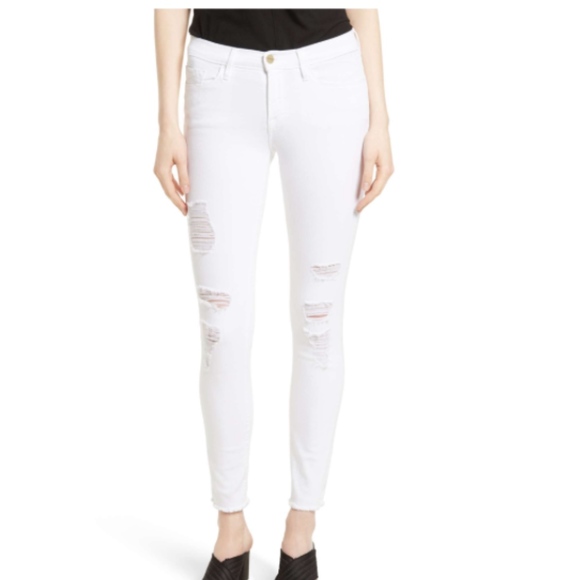 NWT Frame 'Le Skinny de Jeanne' Ripped Jeans Sz 30 - Picture 3 of 8